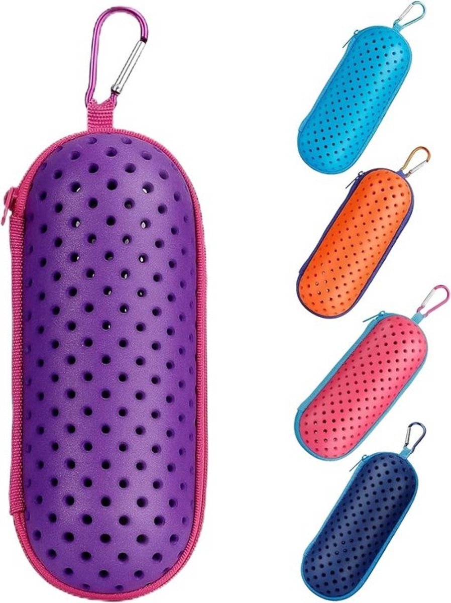 Hardcase Etui met Karabijnhaak voor Zwembril en Zonnebril