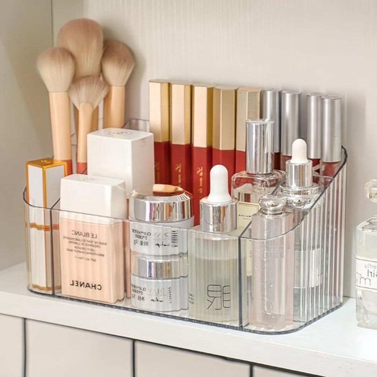 Make-up Organizer - Cosmetica Opberger - Schoonheidsproducten Opbergen - 9.5cm Dik - 20 x 9.5 x 10.5 cm - Transparant