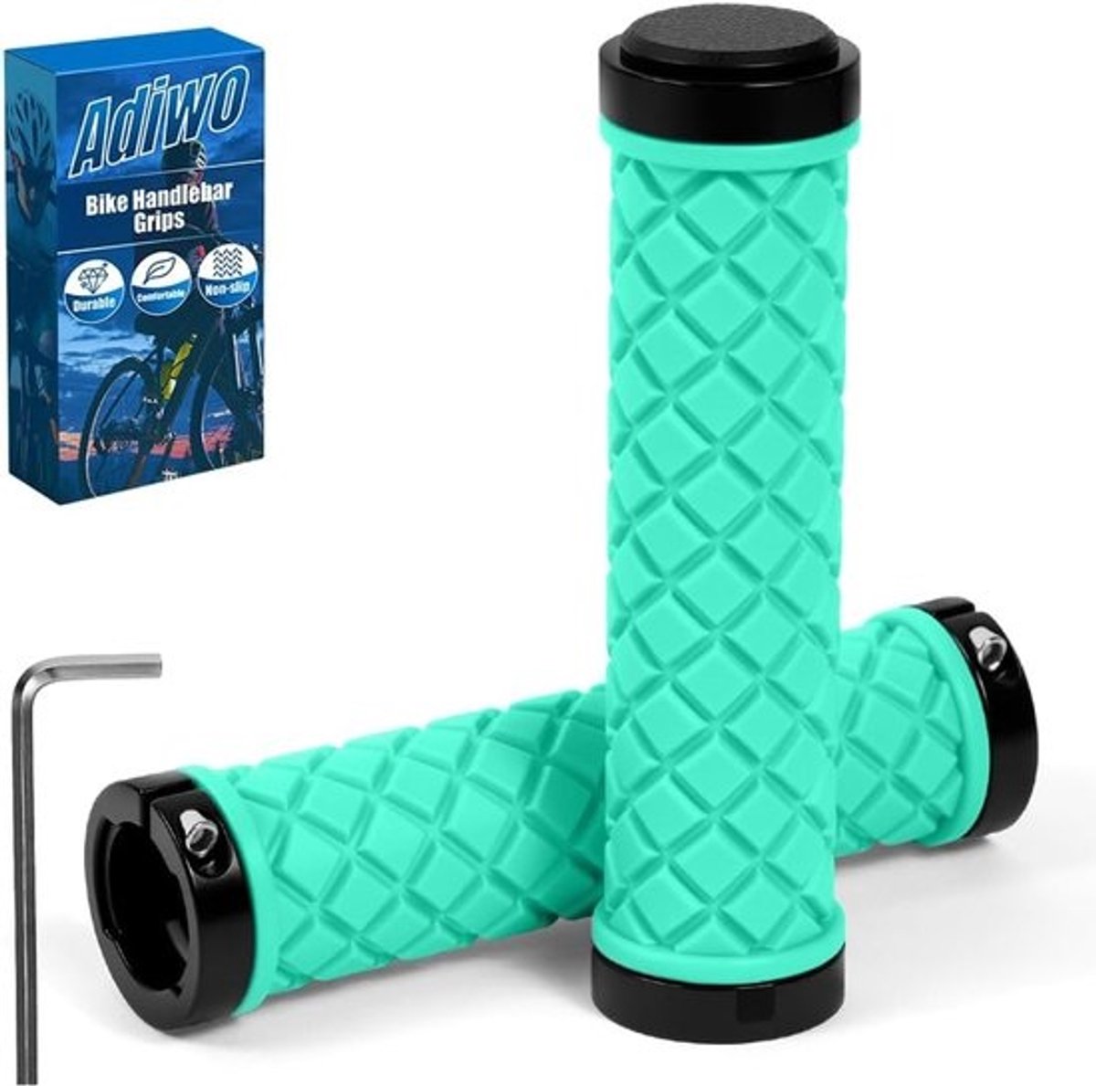 Fiets Handvatten - Ergonomische Grepen - Comfortabel Fietsen - Antislip TPE Rubber - 22.2 mm - Groen