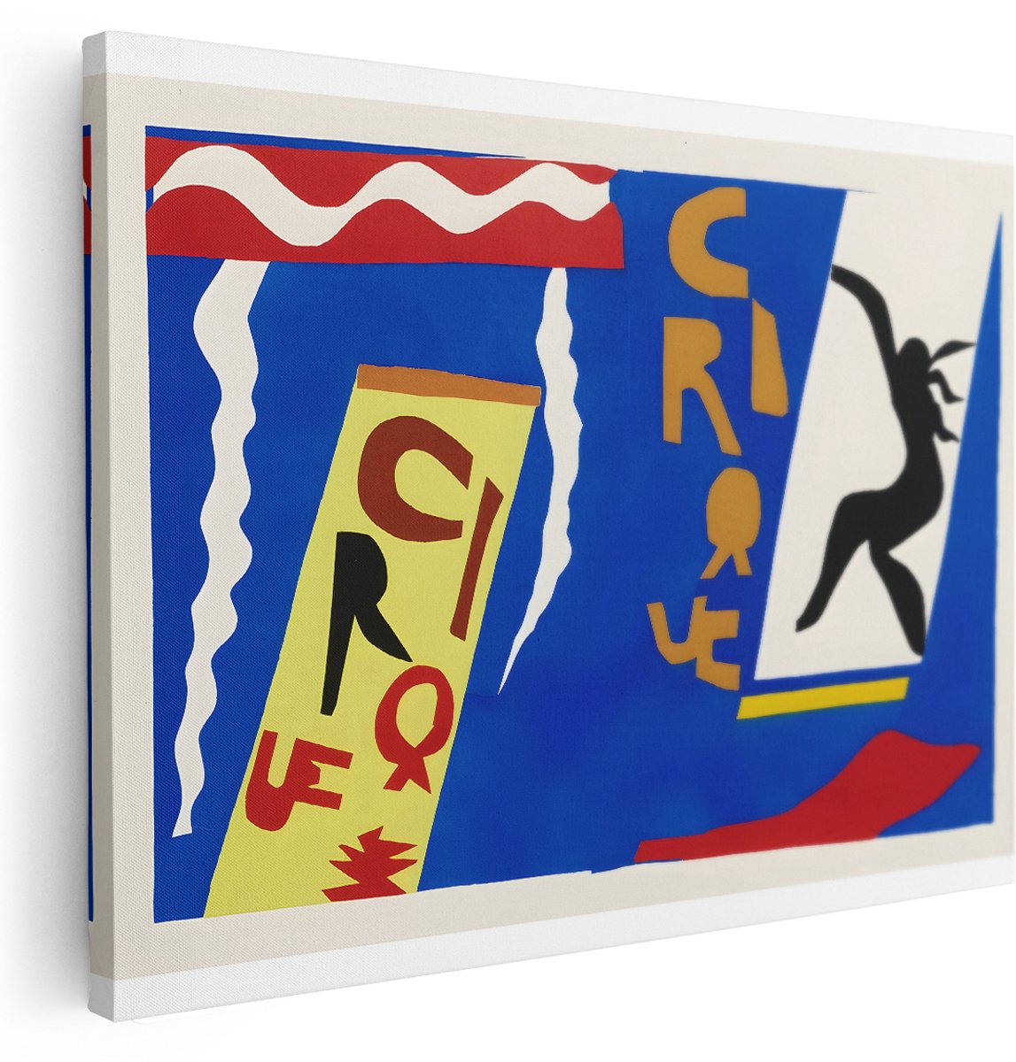 Artaza Canvas Schilderij Abstract Schilderij Matisse - 160x120 cm - Groot - Wanddecoratie Modern Circus - Muurdecoratie Kunst - Schilderijen Op Canvas