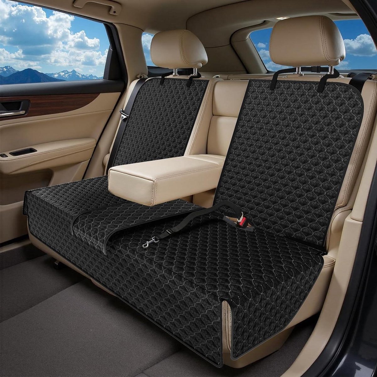 Auto Stoelhoes - Hondenhoes - Hond Vervoeren - Waterdicht & Antislip - 135 cm - Zwart