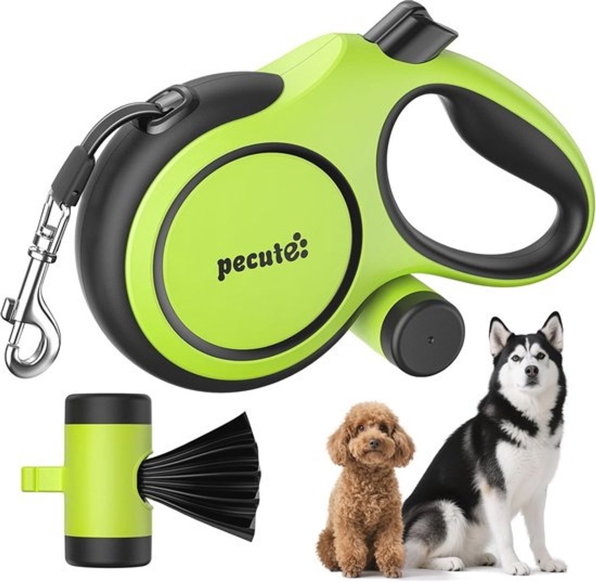 Verlengbare Hondenriem met Poepzak Houder - 8m/26.2ft met 360° Tangle-Free