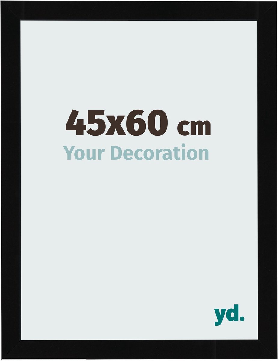 Your Decoration - Fotolijst 45x60 cm - MDF - Zwart Hoogglans - Bologna