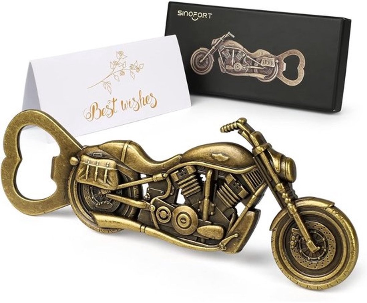 Vintage Motorfiets Flesopener - Origineel Cadeau voor Motorrijders en Mannen