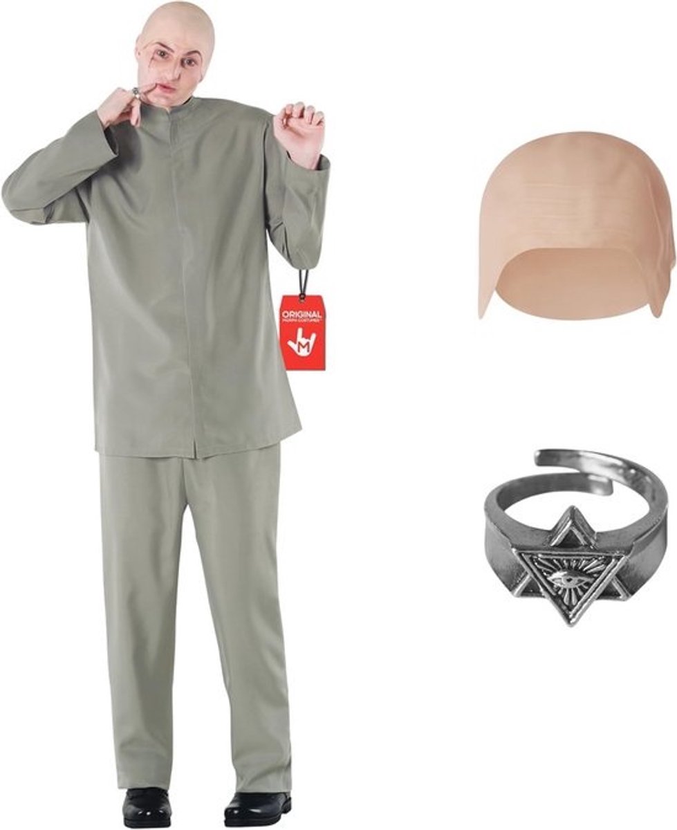 Grijs Schurk Kostuum voor Mannen - Jaren '60 Halloween Kostuum