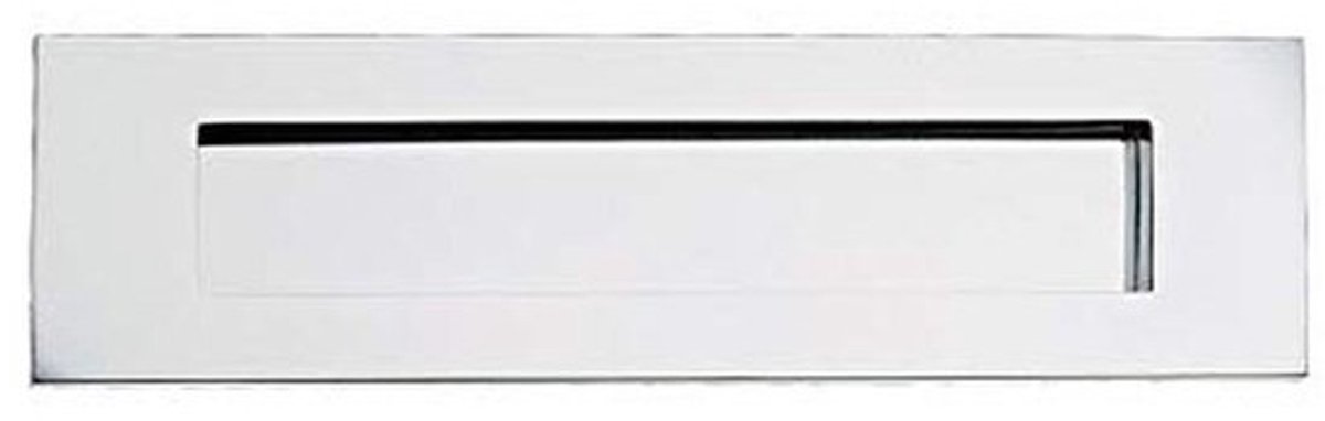 Victoriaanse briefplaat 10" x 3" van gepolijst chroom