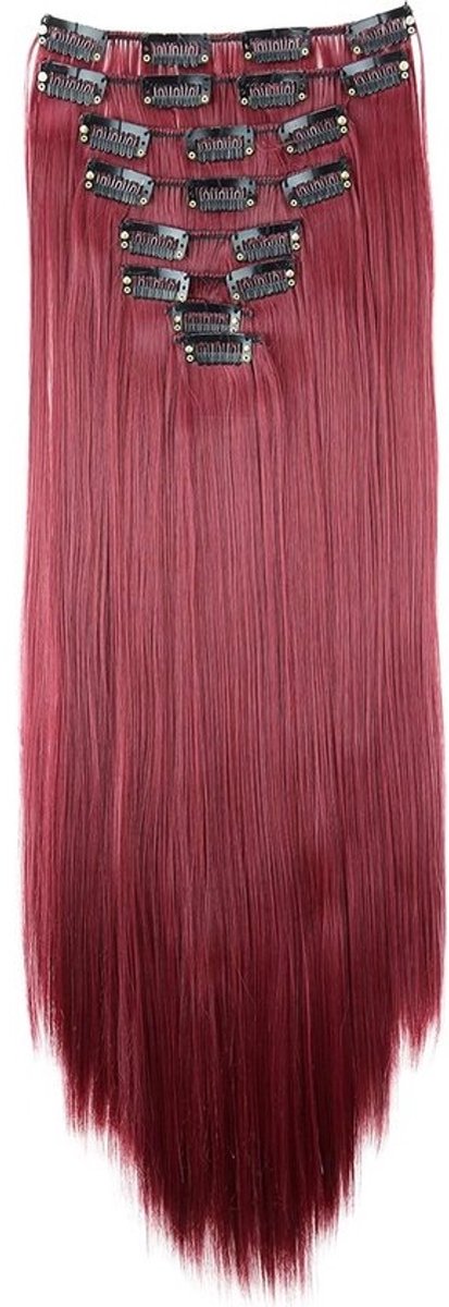 Clip-in Haarverlenging Set 8 Delen - 50 cm Synthetisch Haar voor Volume en Lengte