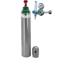 Argon gasfles 8 liter 200 bar - inclusief gasregelaar met rotameter