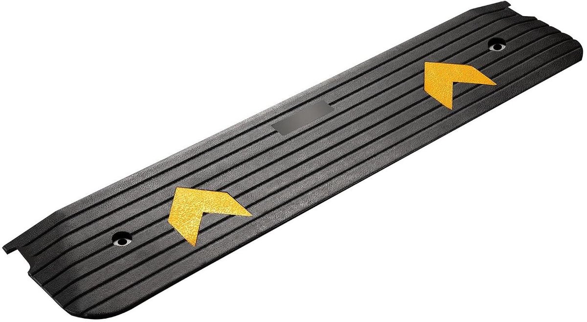 Oprijplaat Rubber - Drempelhulp - Toegankelijkheid Verbeteren - Hoge Draagcapaciteit - 113 x 24 cm - Zwart
