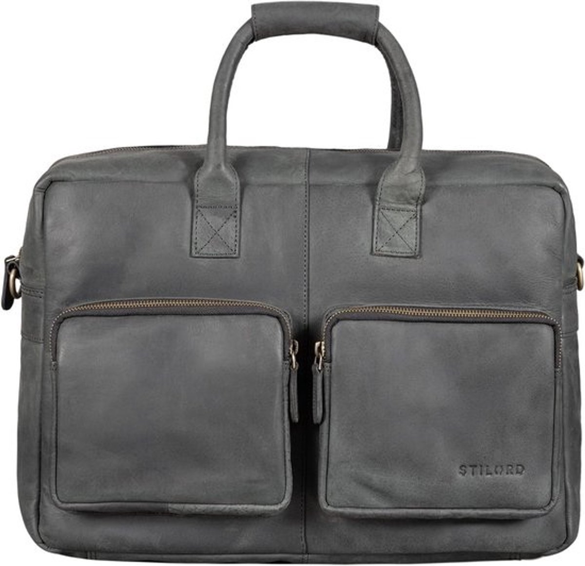 Leren Aktetas Heren Vintage 15.6 Inch Laptop Tas Schoudertas Documententas A4