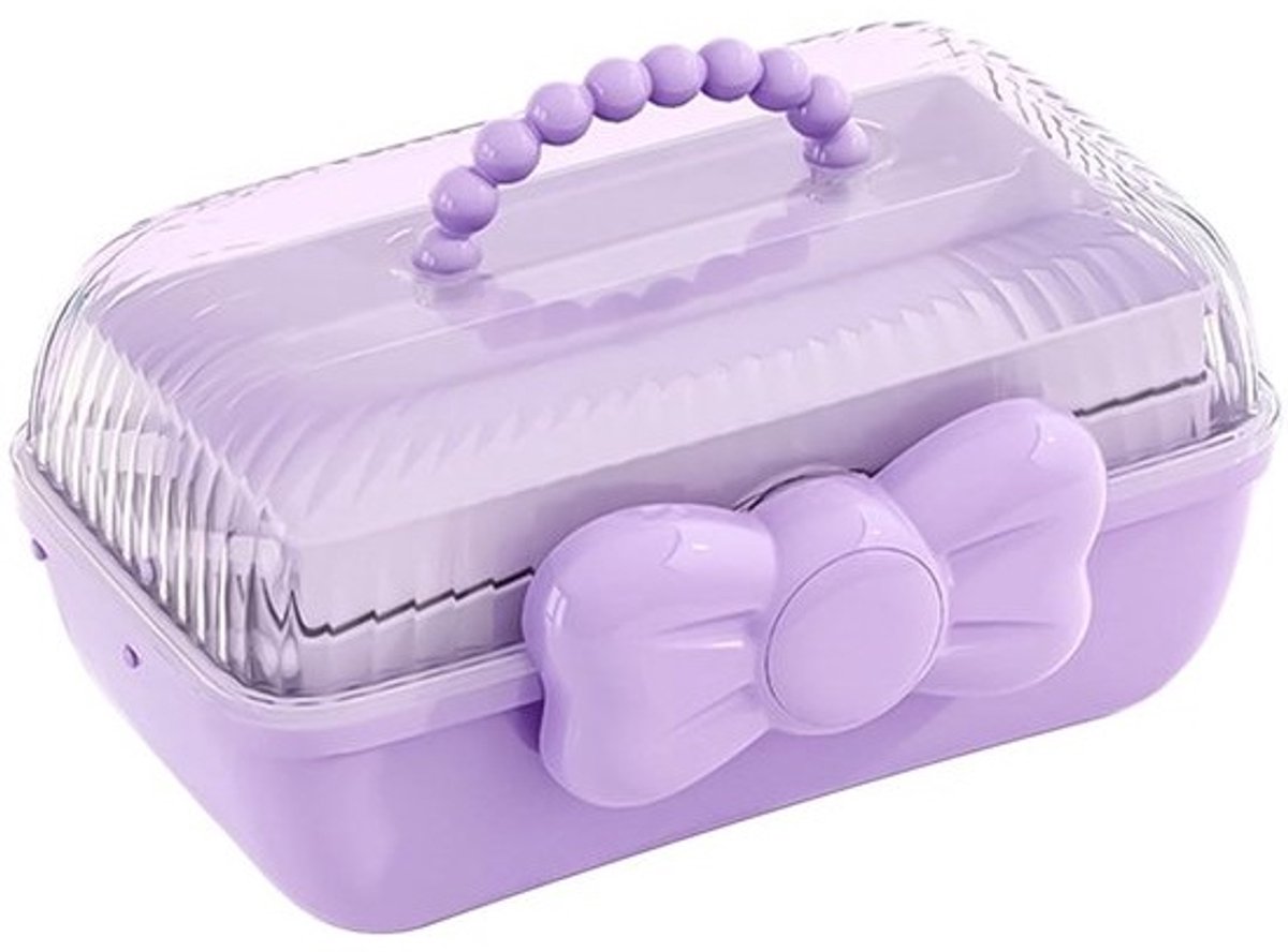 NTH products- Opbergdoos Draagbaar - Meelaagse Opbergdoos - Haaraccessoires - Kindersieraden - Handvat - 27,5 x 14,5 x 15 cm - Opbergbox