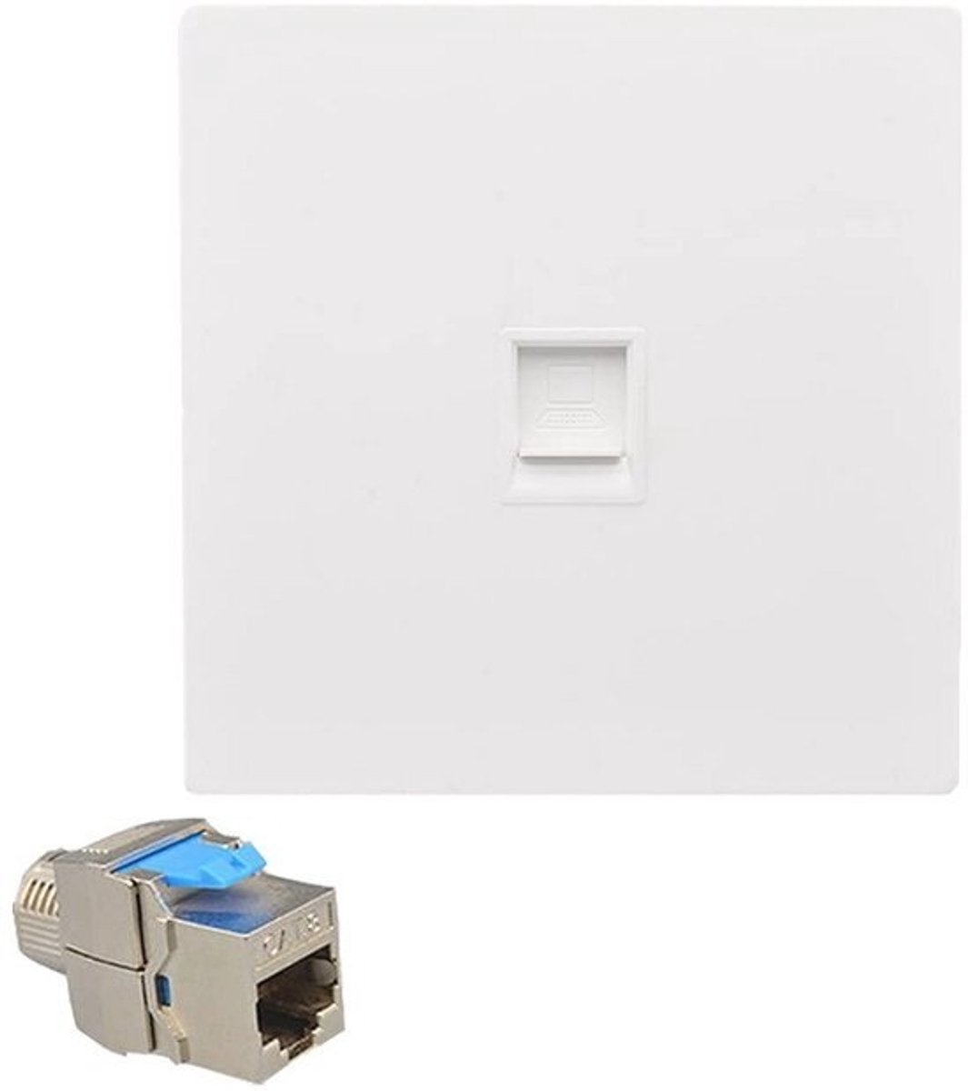 Gigabit Netwerkdoos CAT8/CAT7 RJ45 Wandpaneel 86x86mm voor Ethernet-kabels