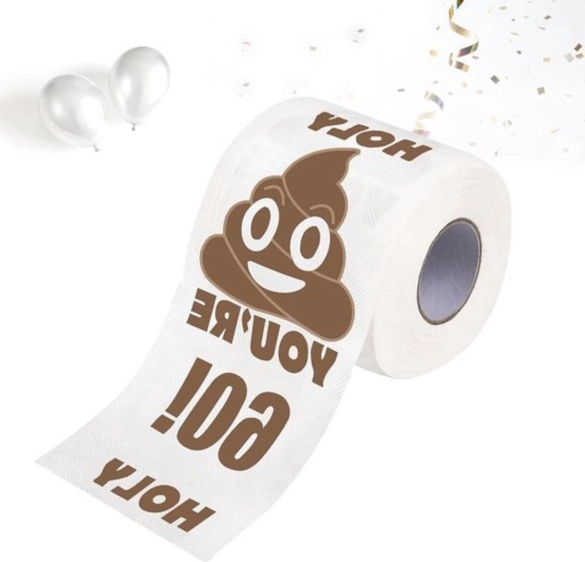 Grappig Toiletpapier - Verjaardagscadeau Grap - Feestdecoratie - 60e Verjaardag Thema - 1 Rol - Bruin
