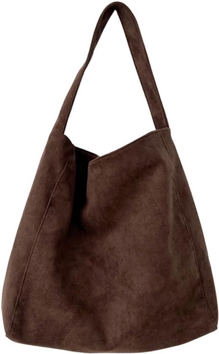 Grote Suède Tote Tas voor Dames - Hobo Schoudertas en Werkdraagtas
