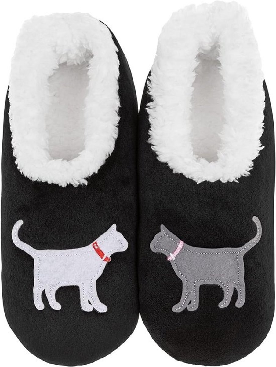 Superzachte Dames Pantoffels met Antislipzool - Warm Sherpa Fleece - Katten & Honden Thema