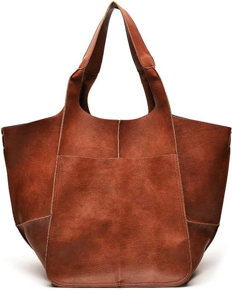 Grote Dames Shopper Tas van Zacht PU Leer, Elegante Schoudertas en Hobo Handtas