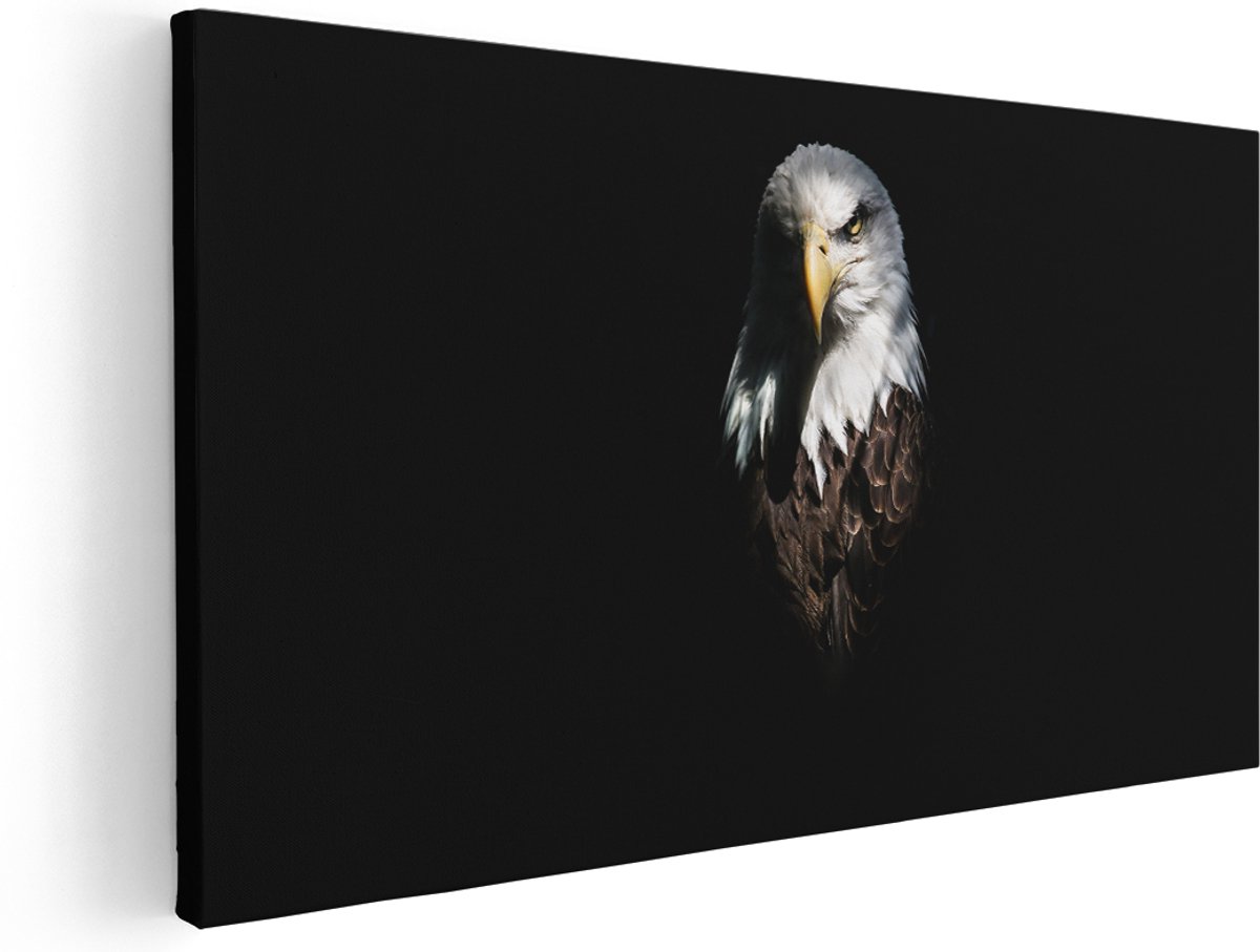 Artaza Canvas Schilderij Adelaarkop - Adelaar - 160x80 cm - Groot - Wanddecoratie Woonkamer - Schilderijen - Muurdecoratie