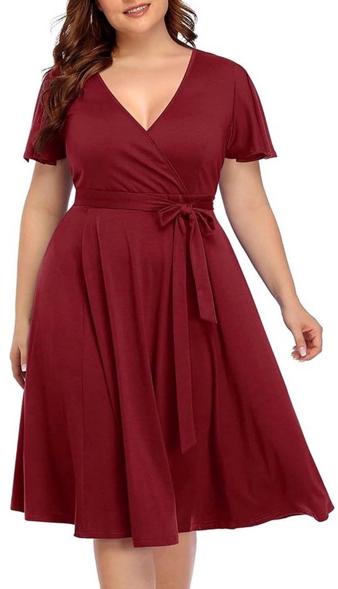 Elegante Chiffon Jurk met V-hals voor Dames - Perfect voor Cocktailfeesten en Feestgasten