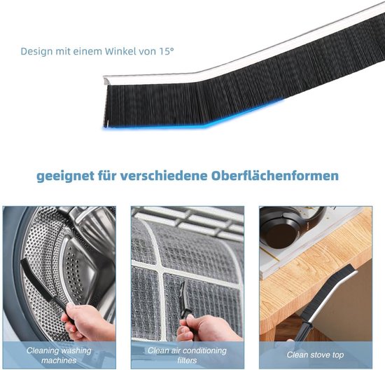 Dieptereinigingsborstels - Voegen reinigers - Spleten Schoonmaken - Ergonomisch Handvat - 6 Stuks - Grijs — afbeelding 4