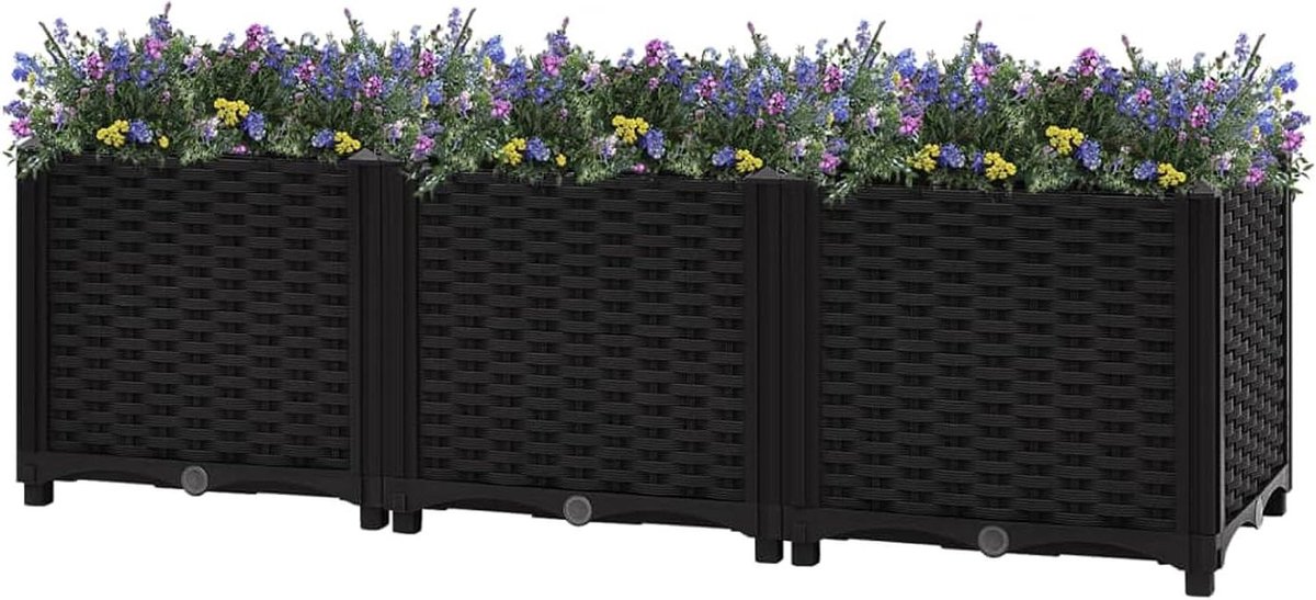 Kweektafel - Tuinbed - Planten Kweken - Ruim Ontwerp - 120 x 40 cm - Zwart