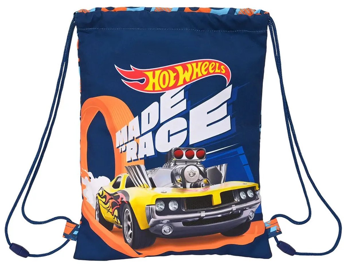 Rugtas - Gymtas - Zwemtas - Hot Wheels Speed club - Donkerblauw, Oranje (26 x 34 x 1 cm)