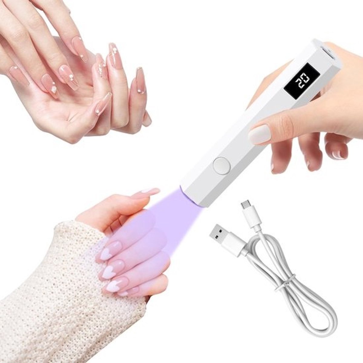 Gelnagellamp - Nageldroger UV LED - Thuis manicure - Compact en draagbaar - 125 x 73 x 31 cm
