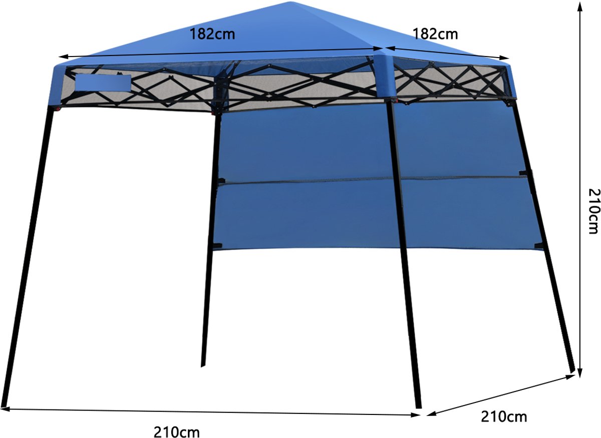 SureDeal® - Partytent - Gazebo Tuintent - Zak Draagbare Feesttent - 181x181x210 cm - Blauw
