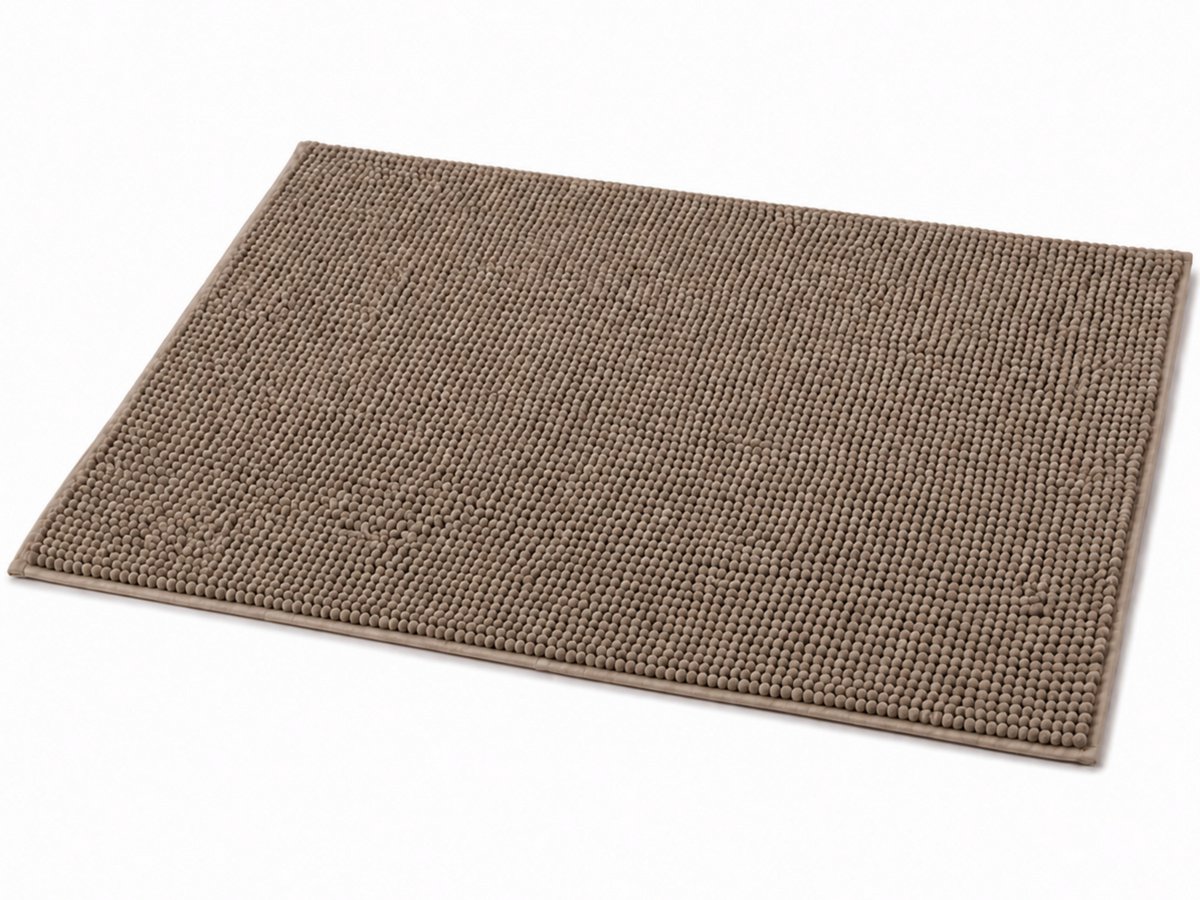 HEM Badmat 50x80 cm Taupe – Antislip Badkamermat – Met Microvezeldoekje