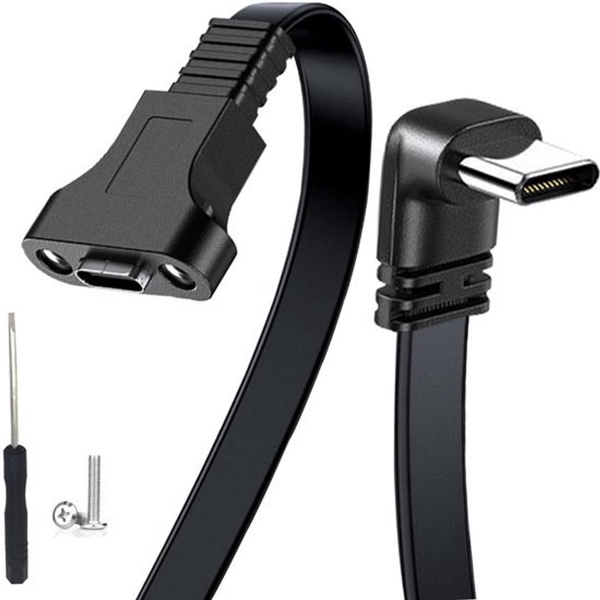USB-C 3.1 Verlengkabels Kort 100W 90 Graden Hoek Paneelmontage Adapter Kabel (0.3m)