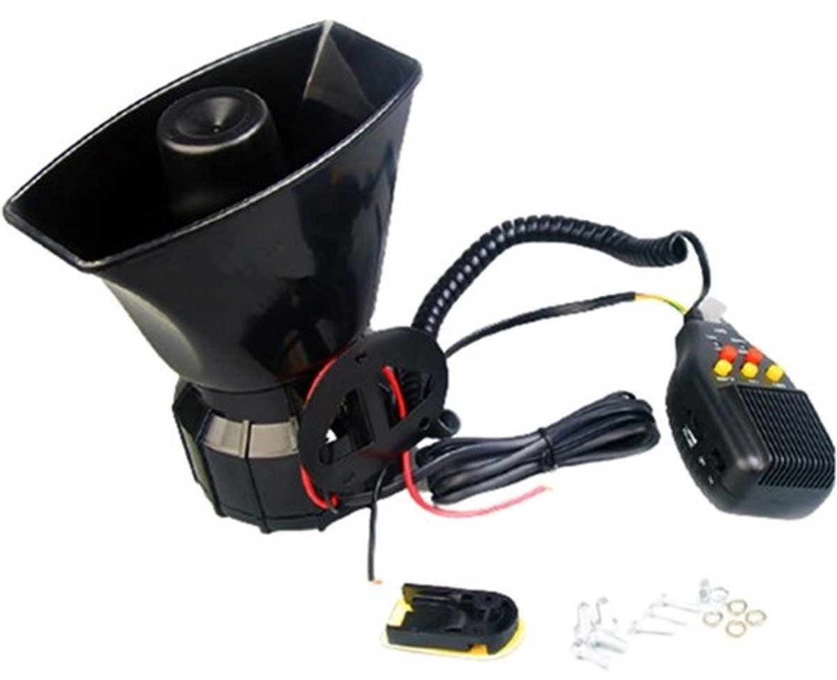 130DB Luidspreker met Microfoon voor Auto en Boot - Diverse Sirenegeluiden