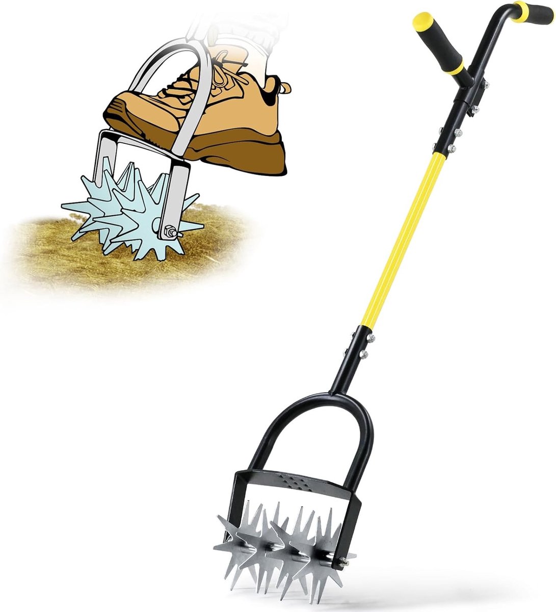 Rotary cultivator voor de tuin, handmatige frezer met ergonomisch ontwerp voor het bewerken van grond en opnieuw inzaaien van gras