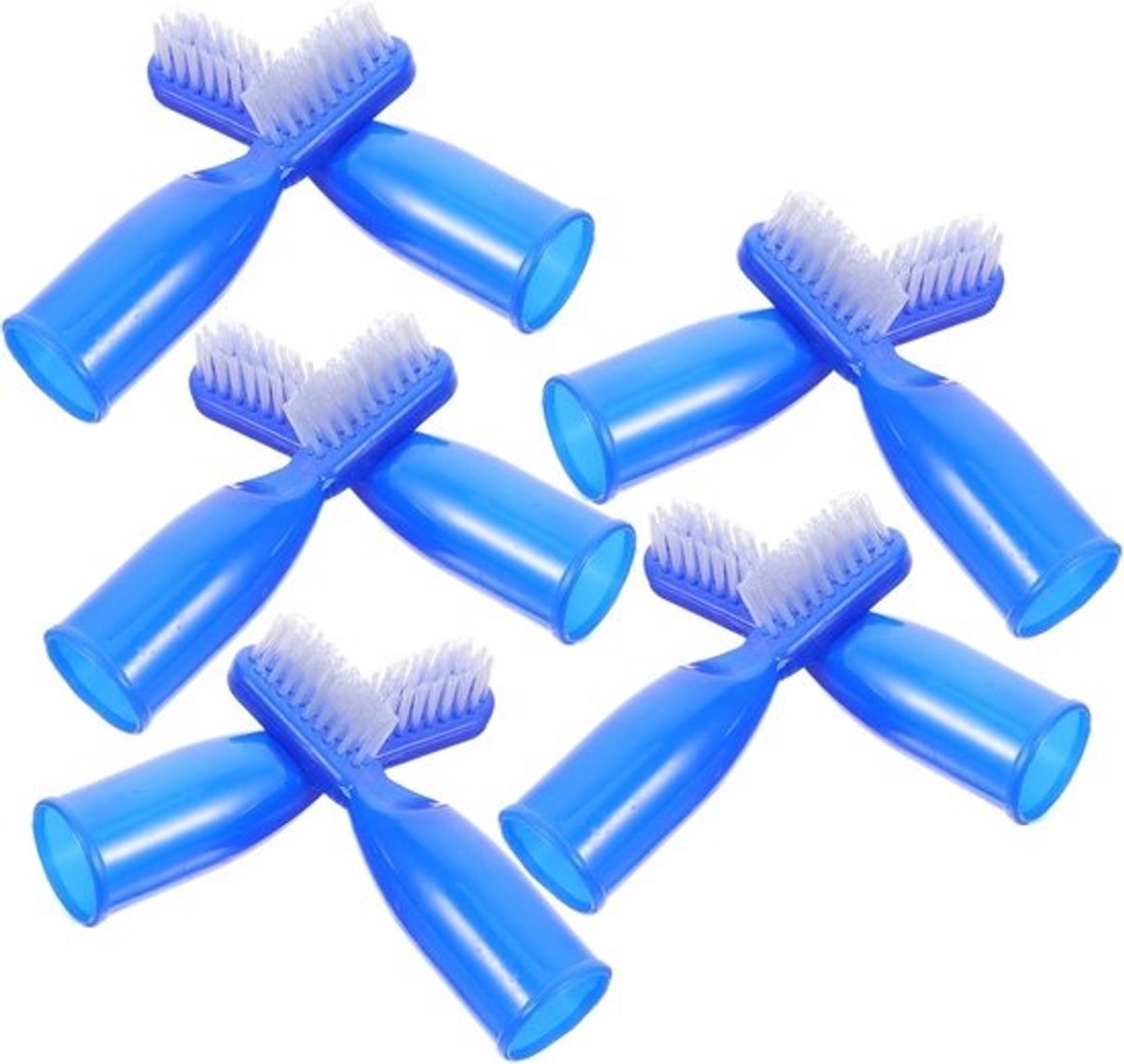 Mini Tandenborstels - Vinger Tandenborstels - Reis Verzorging - Zachte Borstelharen - 7.5 cm - Blauw