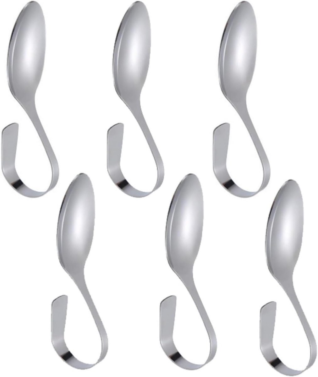 longziming - Dessertlepel - Lepel Voor Ijs - Dessertbestek - Ergonomische Gebogen Greep - Hoogglans Spiegelpolijst - Roestvrij Staal - Duurzaam En Elegant Design - Vaatwasserbestendig Gemak - 6 Stuks