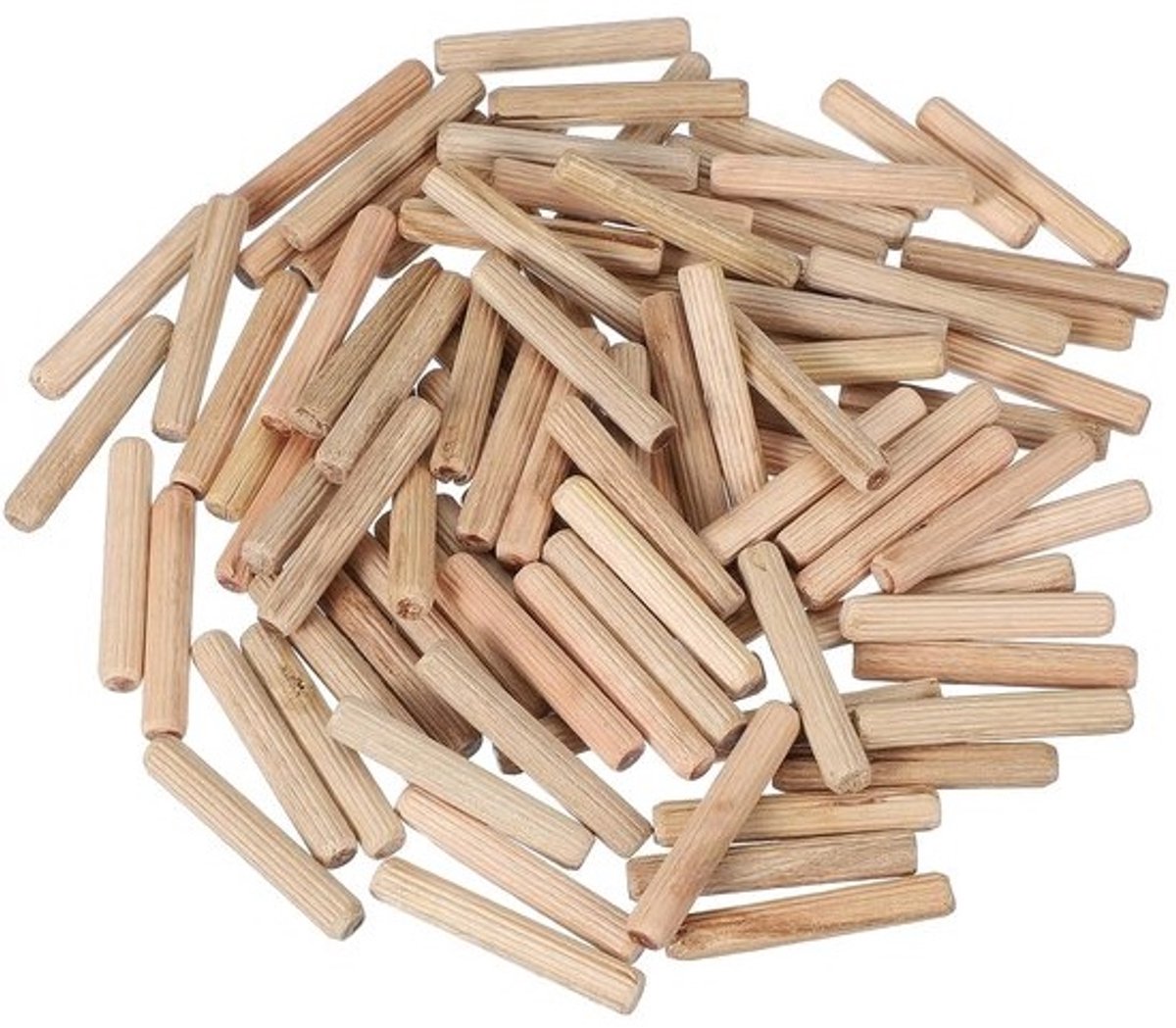 Houten Deuvelpennen - Houtverbinding Staven - Meubelbouw - Gecanneleerd Ontwerp - 8x50 mm - Natuurlijk Hout