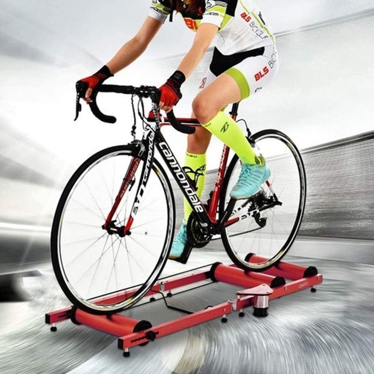Fietsroller Trainer - Indoor Fietstrainer - Binnen Trainen - Opvouwbaar Ontwerp - 16-29 inch - Rood