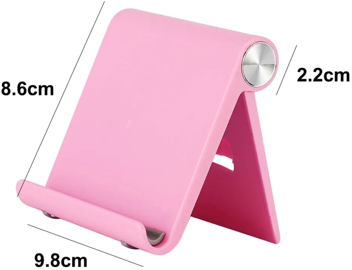 Bureautelefoonstandaard, verstelbare bureautelefoonstandaard, opvouwbare telefoonstandaard, telefoonhouder, tabletstandaard Geschikt voor tablets van 4-7,9 inch (roze)
