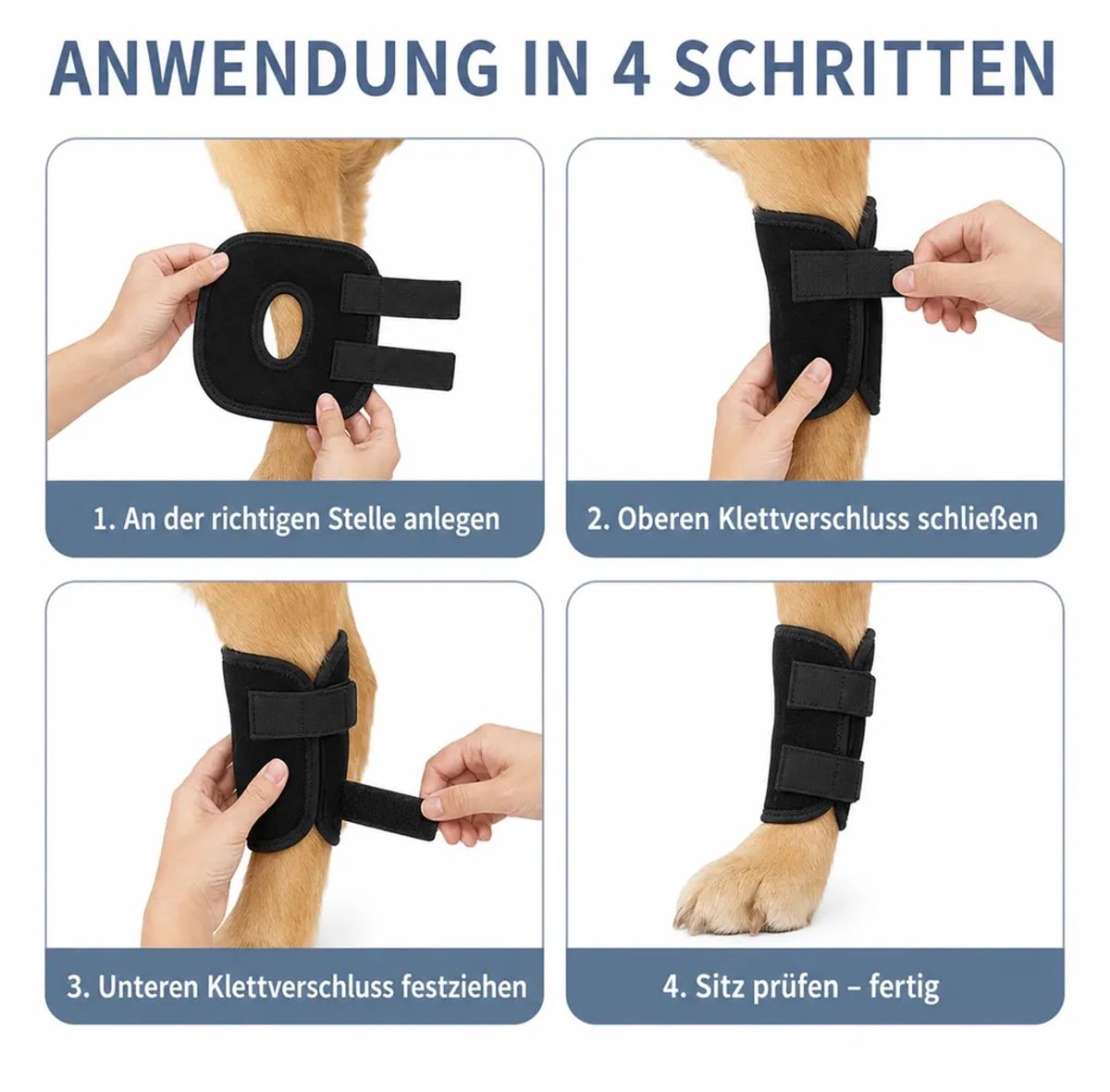 Set van twee hondenspalken Geschikt voor de Geschikt voorpoten (L+M) – Bescherming van de poten na een operatie, anti-likverband, ademend, zacht, verstelbaar, bevordert genezing en gewrichtsgezondheid.