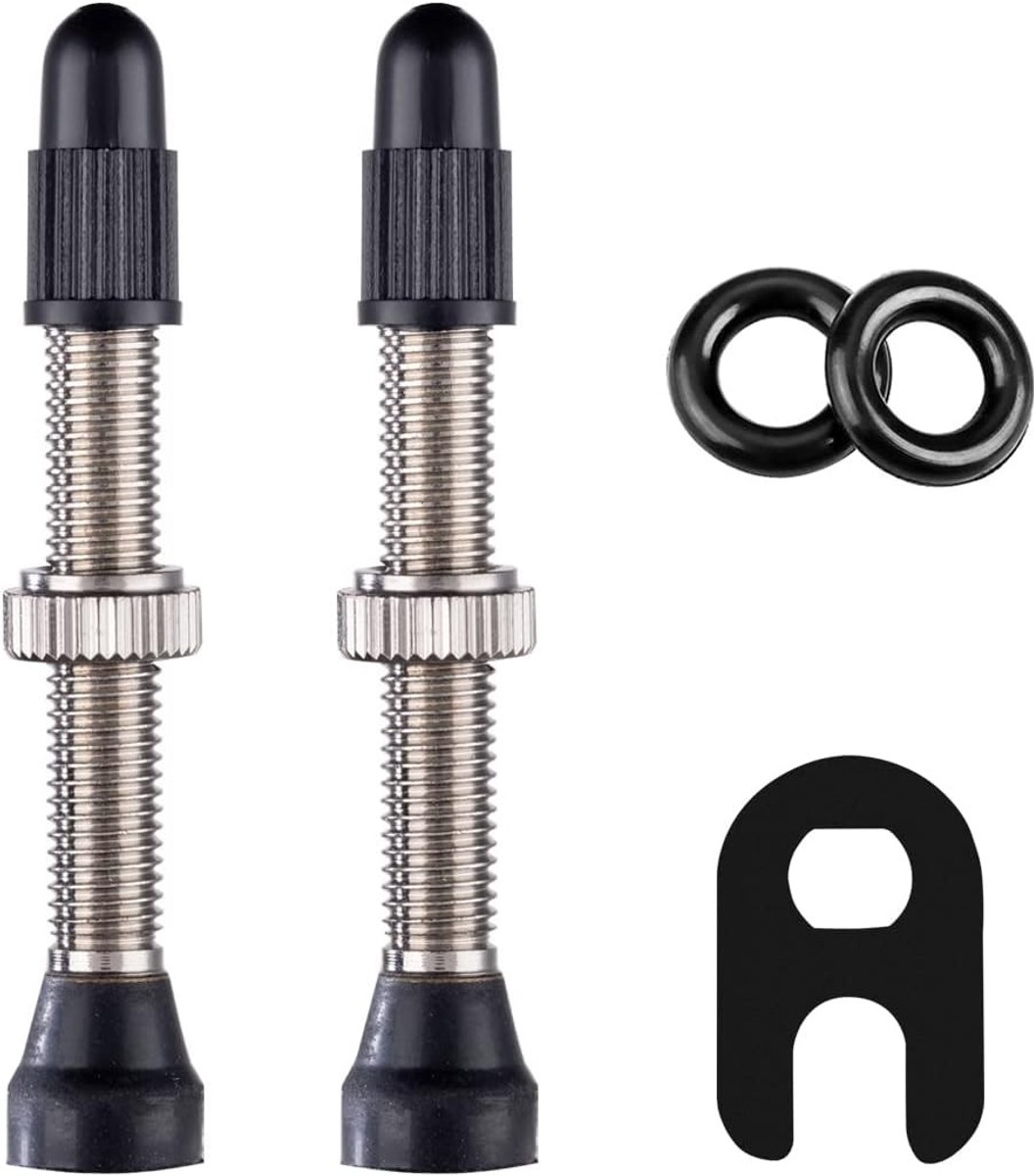 Tubeless Fietskleppen Set van 2, 40 mm Ventielstangen met Ventielkern Verwijderaar voor Fietsen