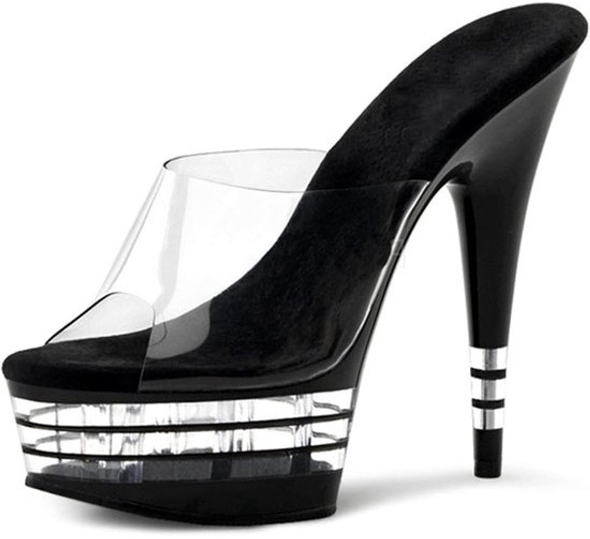 Dames Sandalen - Open Teen Hakken - Avondfeest Bruiloft - Comfortabele Pasvorm - 6 Inch Hak - Zwart