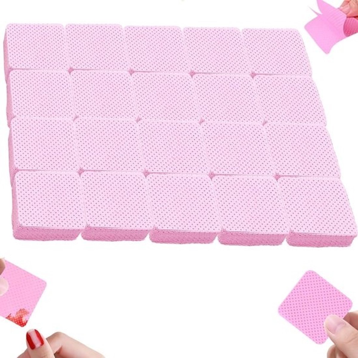 Wattenschijfjes - Nageldoekjes Pluisvrij - Nagellak Verwijderen - Zacht Absorberend Materiaal - 5x5 cm - Magenta