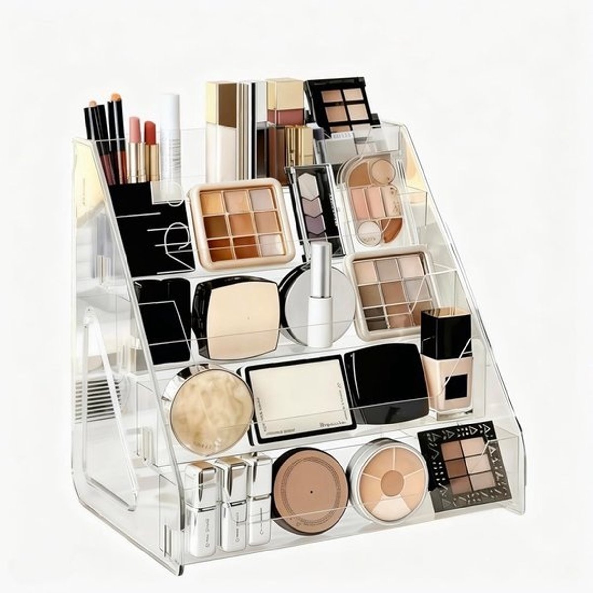 Cosmetica Organizer - Make-up Opbergdoos - Snel Vinden - 5 Treden Transparant - 34 x 7.5 x 22 cm - Transparant