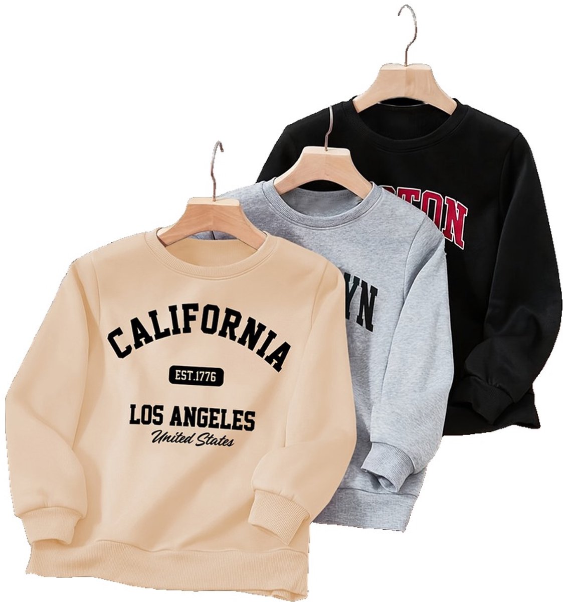 Currero Sweater Jongens Sweaters Sweatshirt Hoodie Warme Trui Pullover Jumper Crewneck Vest + + Kaki 5-6 Jaar Zwart