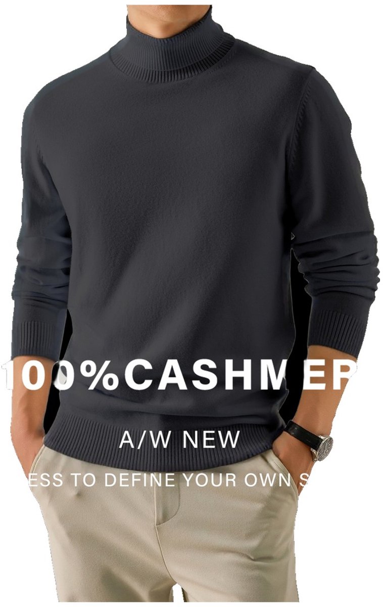 Currero Cashmere Sweater Heren Sweaters Sweatshirt Hoodie Warme Trui Pullover Jumper Crewneck Vest Donkergrijs Bloem Koolstof As