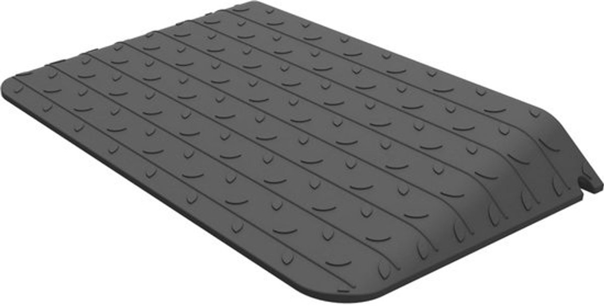 Rubber Stoeprand Oprit Ophaalplat Zwart 90x54x9 cm - Drempelhulp voor Rolstoel en Auto