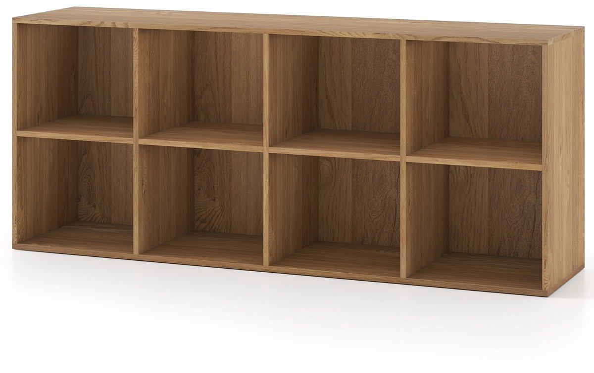 SureDeal® - Opbergrek - Boekenkast - Planken Vrijstaand Meubel - Kantelbeveiliging - Antislipvoetjes - 121,5x29x61 cm - Naturel