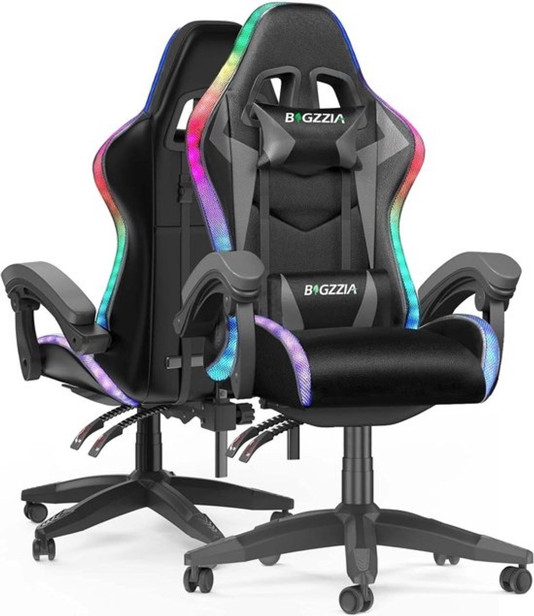 Ergonomische Gamingstoel met RGB-Verlichting - Comfortabele Gamestoel met Lendesteun en Hoofdsteun