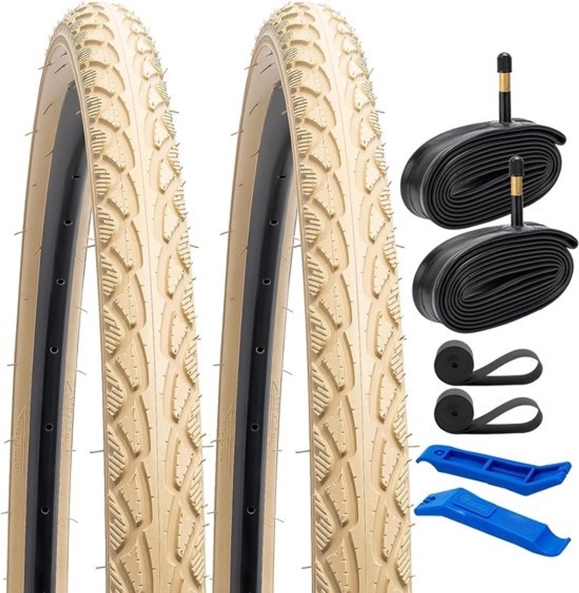 2x Opvouwbare Fietsbanden 28 inch/700x40C met 2x Binnenbanden (AV48mm)