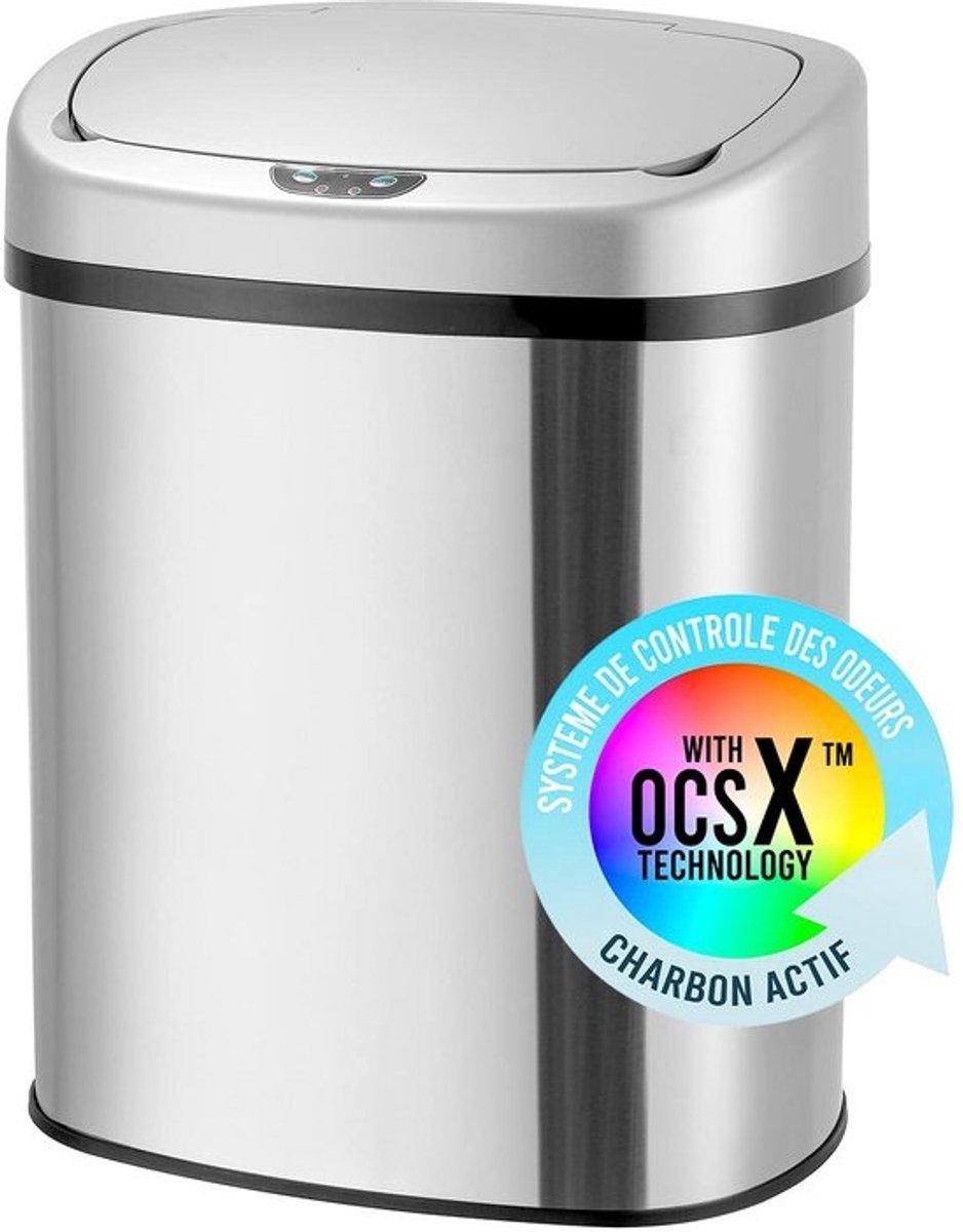 Automatische Sensor Prullenbak 38L RVS Geurfilter Anti-Vingerafdruk Keuken Badkamer