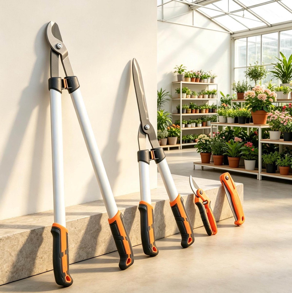 Tuinschaarset 4 Delig – Bypass Snoeischaar En Takkenzaag – Aluminium – Oranje Zilver – Voor Snoeien Van Takken En Struiken