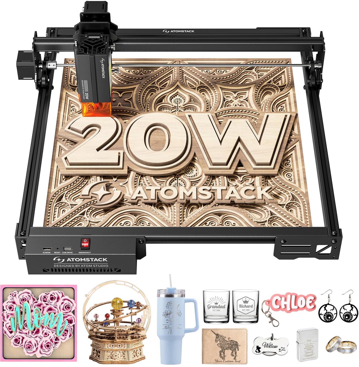 Lasergraveermachine 20W – Krachtige Lasersnijder – Nauwkeurig Graveren – Voor Hout, Acryl & Leer
